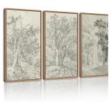 $96 KUVIOKE Vintage Tree Framed Wall Art Retro For