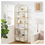 $80 Homhedy Bookshelf Arched Display Racks,Metal B