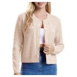 $36 ALLOVIN Women s Wool Blend Tweed Knit Cardigan