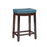 $77 Concord Dark Brown Frame Counter Stool with Pa