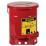 $90 Justrite 6 Gallon Galvanized Steel Oily Waste