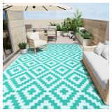 $126 OLANLY Waterproof Outdoor Rug 9x18 ft, Outdoo