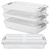 $89 4 Pcs Under Bed Storage Containers Plastic wit