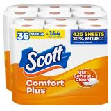 $39 Scott ComfortPlus Toilet Paper, 36 Mega Rolls