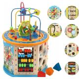 $70 8-in-1 Wooden Activity Cube for Toddlers - Mul
