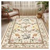 $39 Washable Rugs 5x7 Vintage Floral Area Rug - Bo