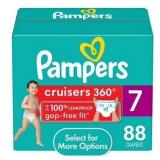 $56 Pampers Cruisers 360 Diapers Size 7, 88 Count