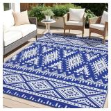 $126 OLANLY Outdoor Rug Waterproof 9x18 ft, Revers
