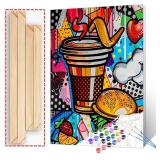 $20 Graffitic American Food Paint by Number Coffee