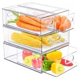 $60 4 Pack Clear Storage Drawer Set, Stackable Fri