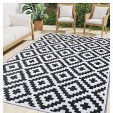 $90 Smiry Waterproof Outdoor Rug 9x12 ft, Reversib