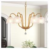 $83 Modern Glass Chandelier Gold Flower Lamp Glass