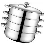 $56 Cabilock 4 Tier Stainless Steel Steamer Pot 10