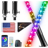 $68 Ehaho 2 PCS 2FT Whip Lights with Spring Base,