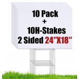 $36 WENWELL 10 Large Blank Yard Signs with Stakes