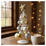 $20 Decorative Holiday Ornament Tree, 12 Inch Meta