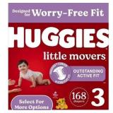 $57 Huggies Little Movers Baby Diapers, Size 3 (16