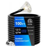 $77 100 FT Outdoor Extension Cord with Multiple Ou
