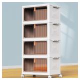 $32 YFXCVSL 4 Tier Plastic Storage Bins with Lid 2