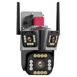 $81 2K 5K 12MP HD WiFi IP Camera, Three Lens PTZ O