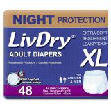 $77 LivDry Adult XL Incontinence Underwear, Overni