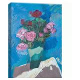PHOENIX Bold Red Pink Rose Vase Wall Art Decor Fra