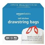 $28 Amazon Basics Tall Kitchen Drawstring Trash Ba