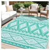 $76 OLANLY Outdoor Rug Waterproof 9x12 ft, Reversi