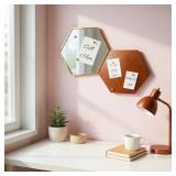$30 Hexagon Wall Memo Boards, Wood and Mirror with