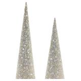 $67 Melrose Cone Set of 2, Glass Beads and Metal,