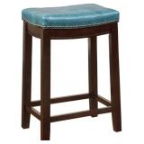 $72 Linon Claridge Backless Counter Stool Blue Fau