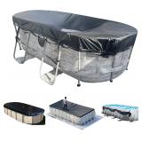 $51 SIHAIAN 10x16Ft Oval Pool Cover with Side Stor