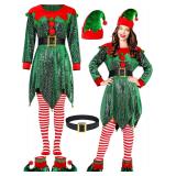 $20 AOTHSO 5 Pieces Christmas Women Elf Cosplay Co