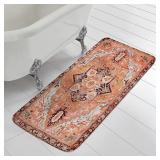 $20 Estmy Light Orange Oriental Bathroom Runner Ru