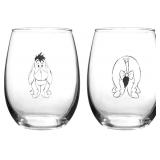 $35 Winnie The Pooh Collectible Wine Glass Set (Ee
