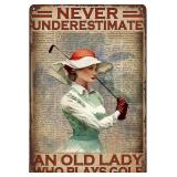 $10 Vintage Golf Lady Metal Sign 8X12 Inch Irish P