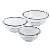 $14 Pyrex Prepware 3 Piece Glass Mixing Bowl Set G