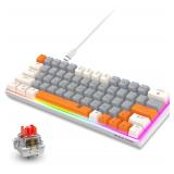 $18 60% Mechanical Gaming Keyboard 60 Percent,LED