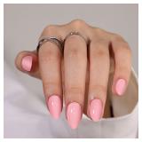 Short Press on Nails Almond Fake Nails Solid Color