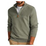 $44 L-PJ PAUL JONES Mens Sweater Quarter Zip Mock