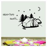 $12 Adventure Awaits Camping Wall Decal 35'x20'