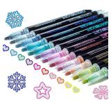 $8 Muchcute Outline Markers Glitter Pens,12 Shimme