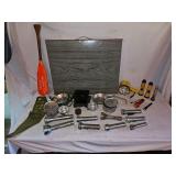 Lot Of Camping Gear And Boat Paddle