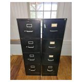 Pair Of Black Metal Filing Cabinets