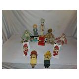Hand-Painted Wooden Clown Figurine Lot