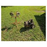 Lot Of Air Compressor And Work Light Stand