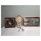 Miller Beer Sign And Clock Lot