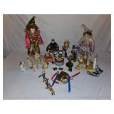 Clown Themed Decor And Doll Lot