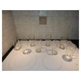 Etched Monogram B Crystal Tumbler Set