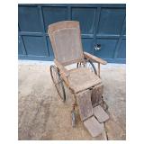 Antique Wood And Metal Wheelchair
